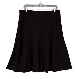 Rafaella Black Bell Circle Skirt Women Size 14 Stretch Lined Pleated Waistband